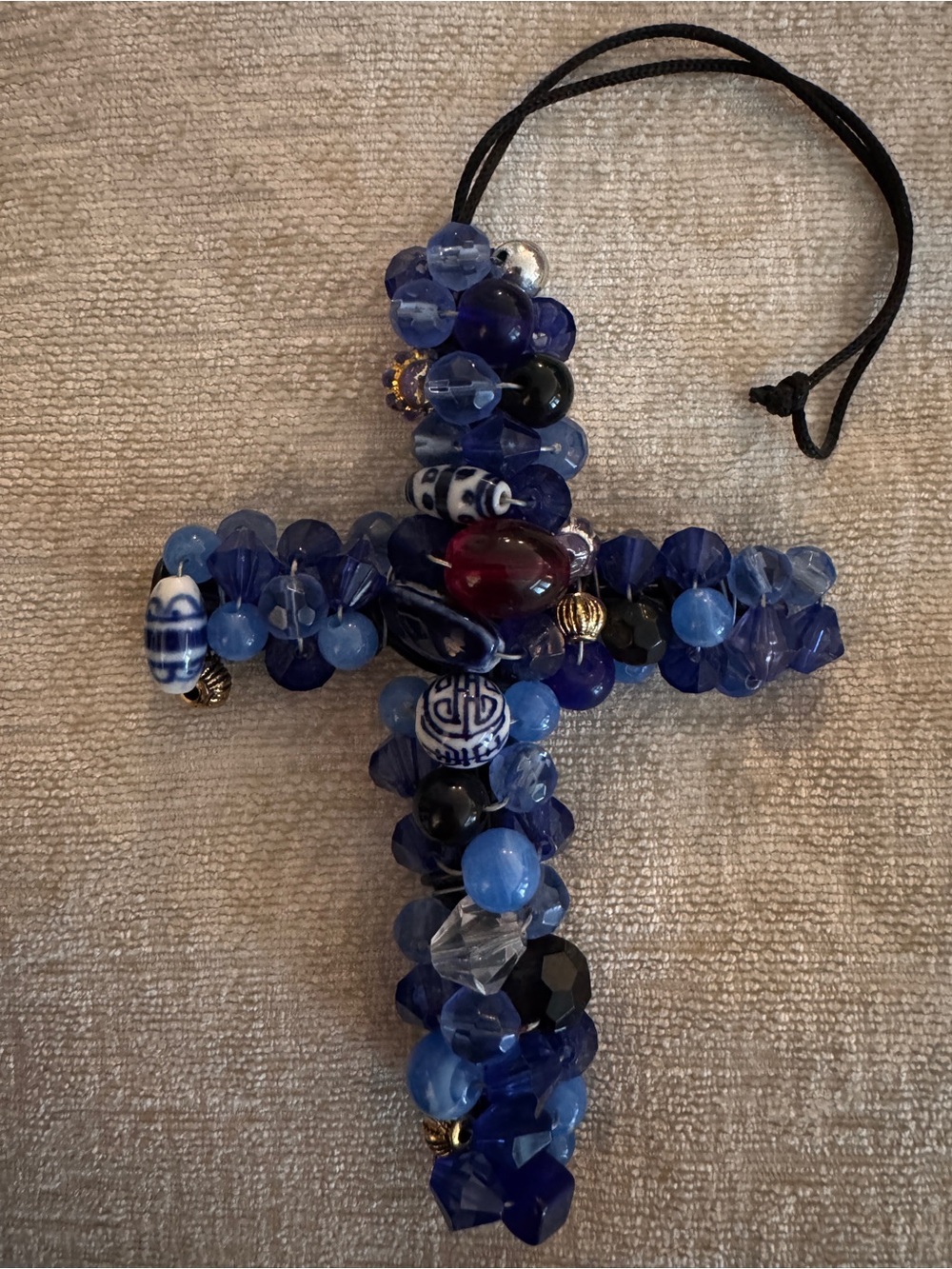 Beautiful handmade beaded decorative cross